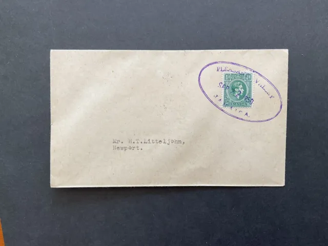 Postal History - Jamaica 1950 Pleasant Valley Temporary Rubber Oval .