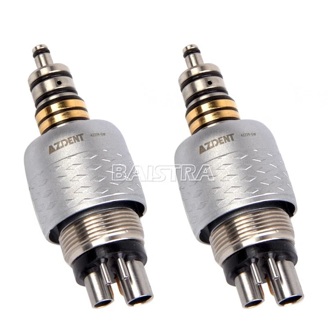 2X Dental Quick Coupling Coupler Connector for 6 Holes RQ-04 Fiber Handpiece