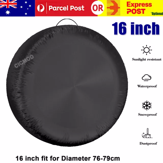 16inch Spare Tire Cover Waterproof Wheel Tyre Cover Black For RV Auto Truck Car
