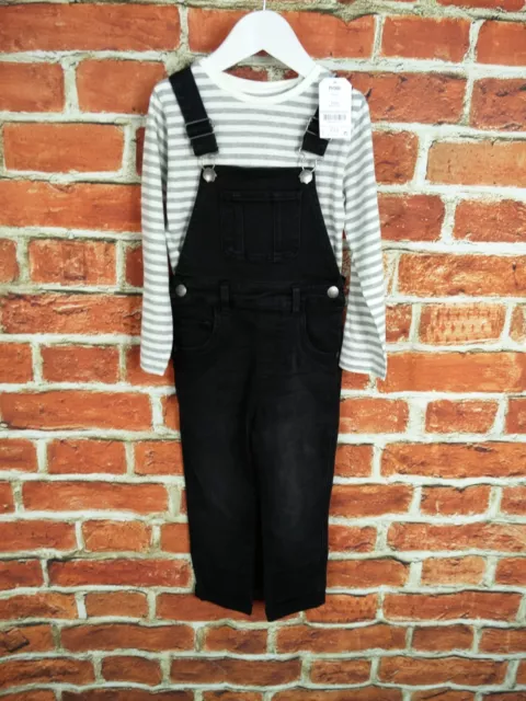 Bnwt Girls Bundle Age 3-4 Years 100% Next Dungaree Trousers T-Shirt Set 104Cm
