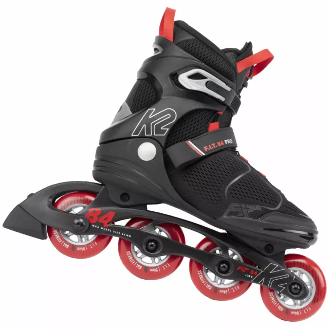 K2 FIT F.I.T. 84 Pro Inline-Skates Inliner Fitness 84mm/80A Schwarz/Rot