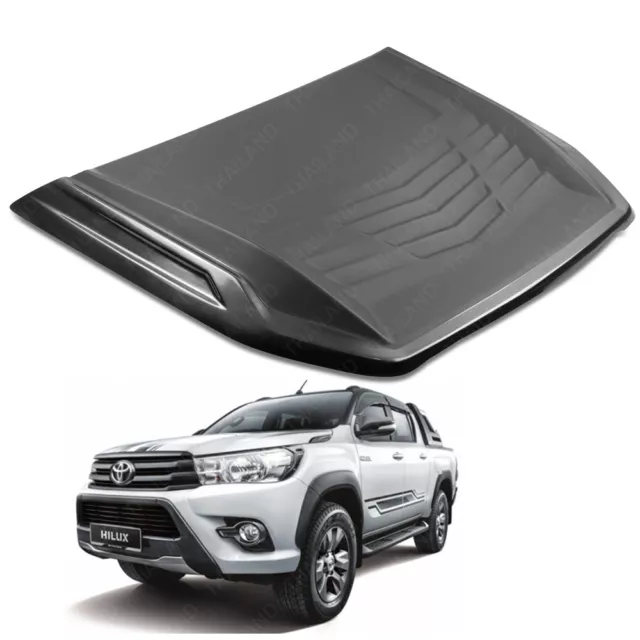 Bonnet Hood Scoop Cover Trim Black 1 Pc For Toyota Hilux Revo Fortuner 2015 - 17