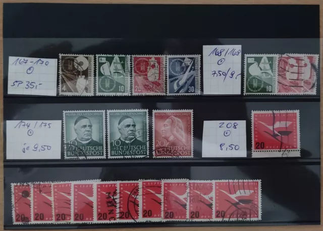 Konvolut von 5 Steckkarten mit Briefmarken BRD Bund + Berlin ab Anfangsjahre 3