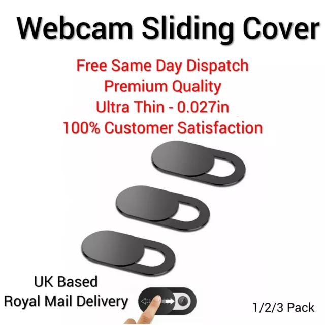 Webcam Cover Ultra Thin 1/2/3 Pack Camera Privacy Security Sticker Slider Laptop