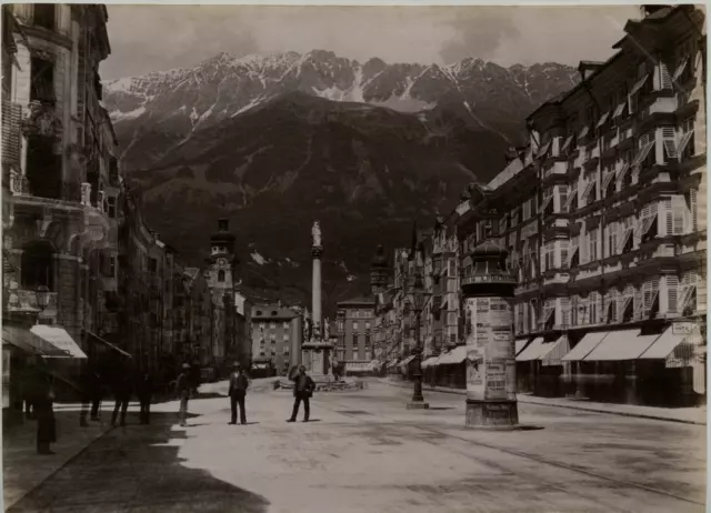 Gratl, Autriche, Innsbruck, Maria-Theresienstrasse Vintage albumen print Tirag