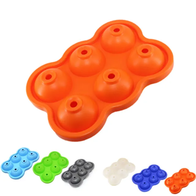 6 Hole Food-Grade Silicone Ice Ball Tray Mold Sphere Ice DIY Mould Maker tool