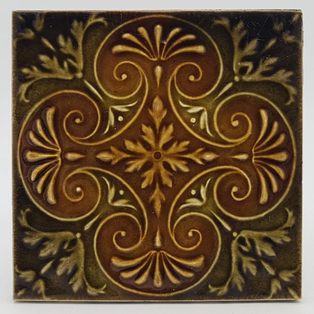 Art Nouveau Fireplace Majolica Tile J & W Wade C1900