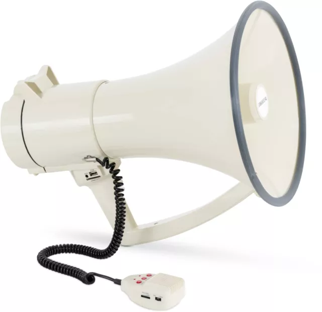 Megaphone Portable 2400m Sirene Microphone Haut-Parleur Sport Demonstration 100W