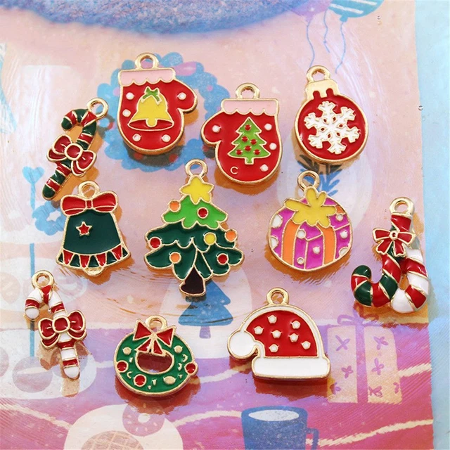 Ornamente Legierung Charm für DIY Armband Halskette Weihnachts-Emaille-Anhänger