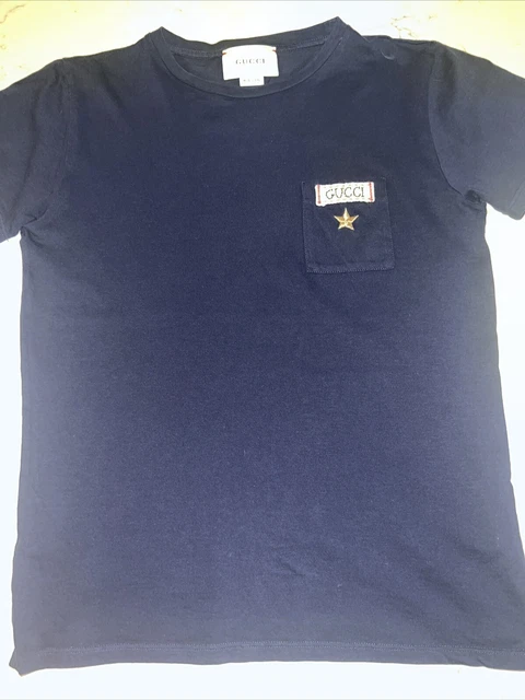 Maglietta Gucci Bambini Ragazzi Designer Navy 100% Autentica Età 12-13