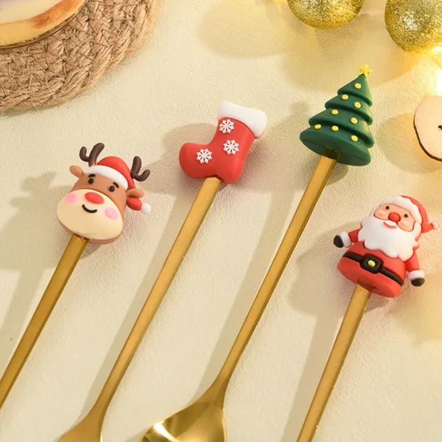 Cucchiaio da dessert dorato serie natalizia cucchiaio da dessert forchetta acciaio inox tabella cavi