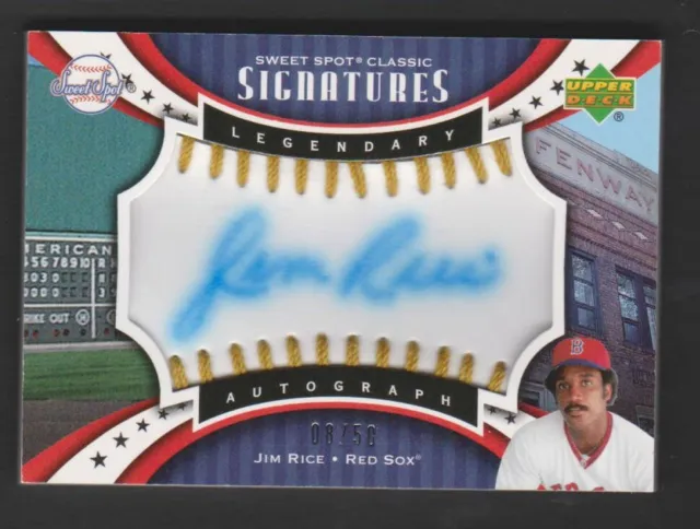 2007 Sweet Spot Classic Signatures Gold Stitches Jim Rice Red Sox Auto Sp #/50