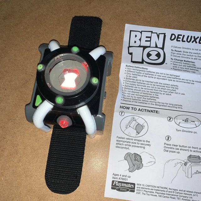 OROLOGIO BEN 10 Omnitrix Luci Deluxe Suoni Compagni di Gioco Testato E