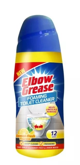 Elbow Grease Foaming Toilet Cleaner Powder, Lemon Fresh, 500g