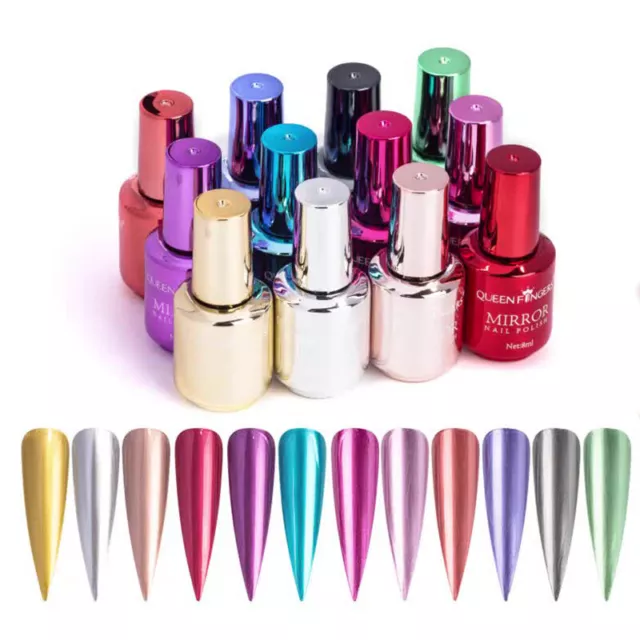 Vernis À Ongles Magique Effet Miroir 8Ml Métal Chromé Vernis À Ongles En F