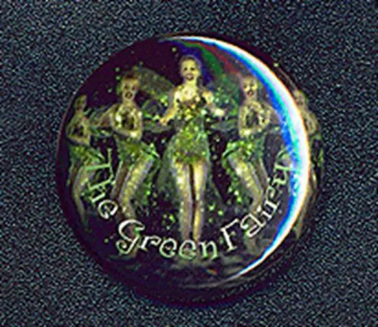 THE GREEN FAIRY small 25mm badge button - KYLIE Absinthe- M Rouge