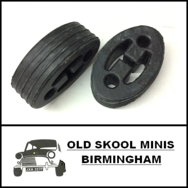 CLASSIC MINI EXHAUST RUBBER MOUNTING 1990> PAIR DBP7104 REAR HANGER STRAP x2 3N7