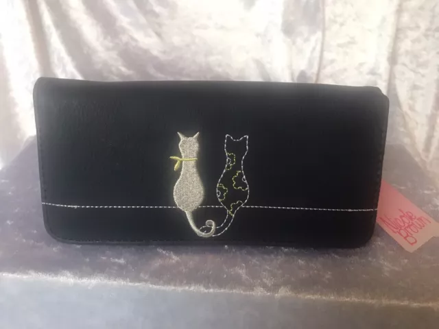 Nicole Brown Ladies Navy Purse/Wallet Cat Design