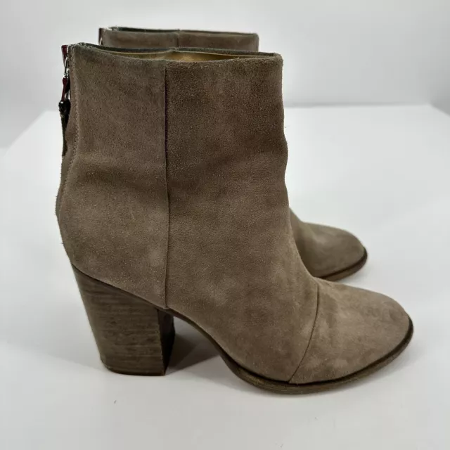 Rag & Bone Ashby Suede Ankle Boots Booties Stone Gray Size 39.5 US 9.5 3