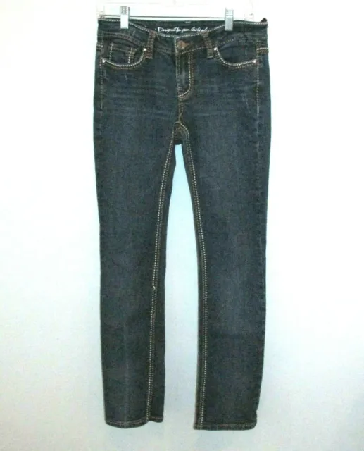 i Jeans by Buffalo Blue Denim Flap Pockets Sz 29 8 x 33 Rhinestones Stitching