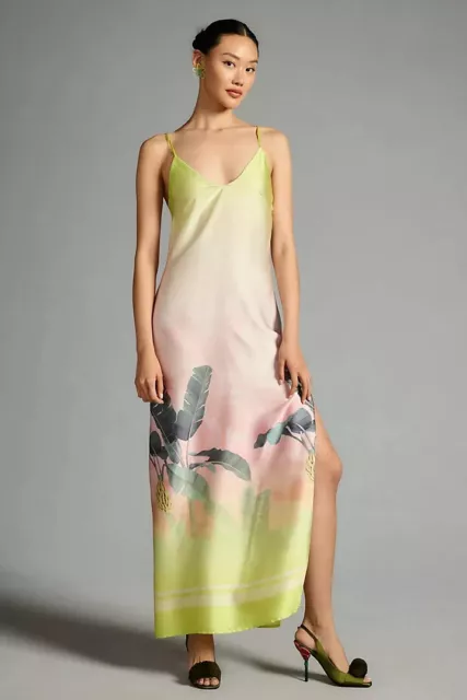 NWT Le Superbe Calypso Slip Dress from Anthropologie $425 Banana Palm Print S 6