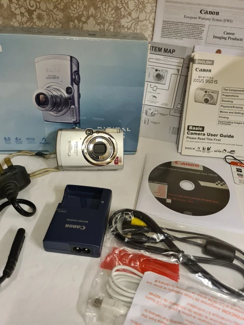 Vintage Digital Camera  Canon IXUS 950 IS Working With Battery & Charger