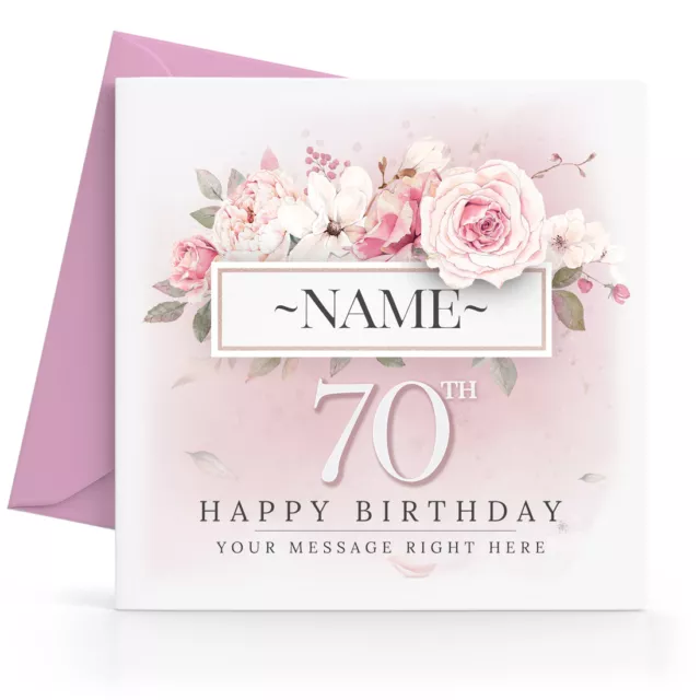 Personalised 70th Birthday Card Female Sister Friend Wife Mum Mother Grandma