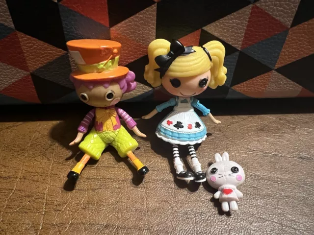 Lalaloopsy Mini Doll Figures Alice In Lalaloopsyland & Wacky Hatter Minifig Toy