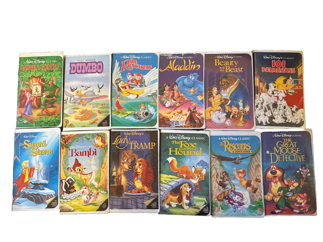 LOT OF 12 Disney Classics Black Diamond VHS Tapes Movies Clamshell ...