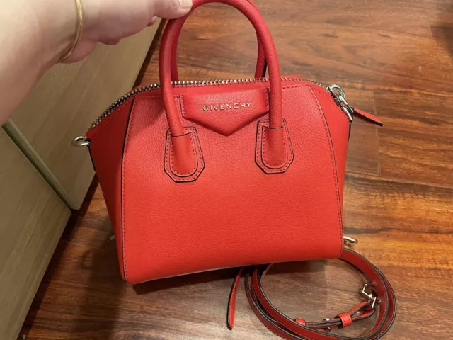Givenchy Mini Antigona Bag Red Goatskin Leather