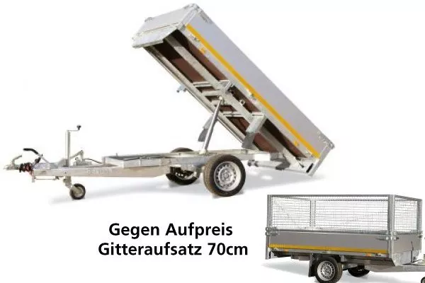 Eduard Trailer Anhänger Kipper 2,6x1,5m 30cm Alu Bordwand 1,5T Holz & Blechboden