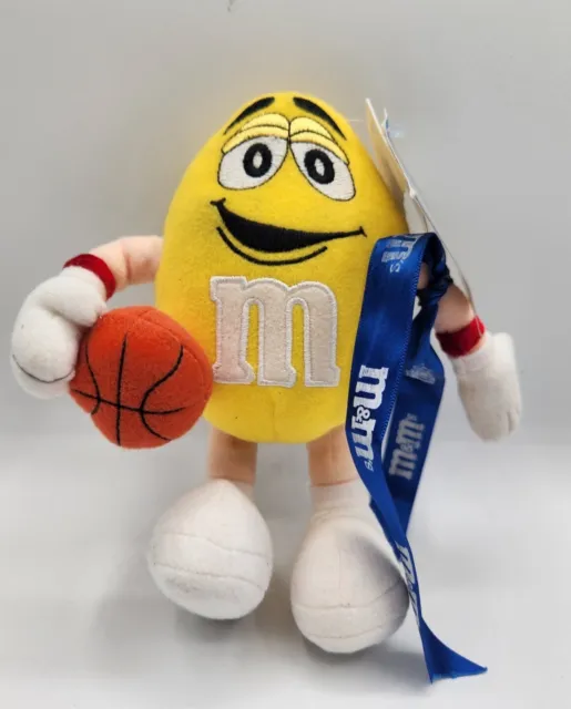 BASKETBALL M&M’s Collectables Yellow Figure w Basketball Plush with tags 7"