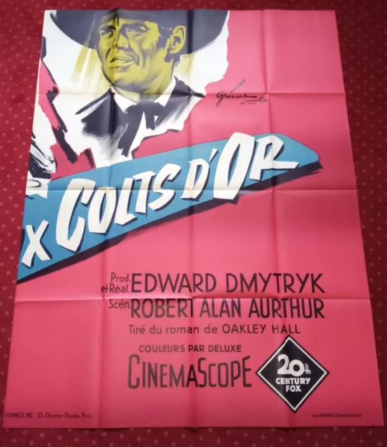 affiche de cinema ancienne L'homme aux colts d'or 240 x 320 cm originale western