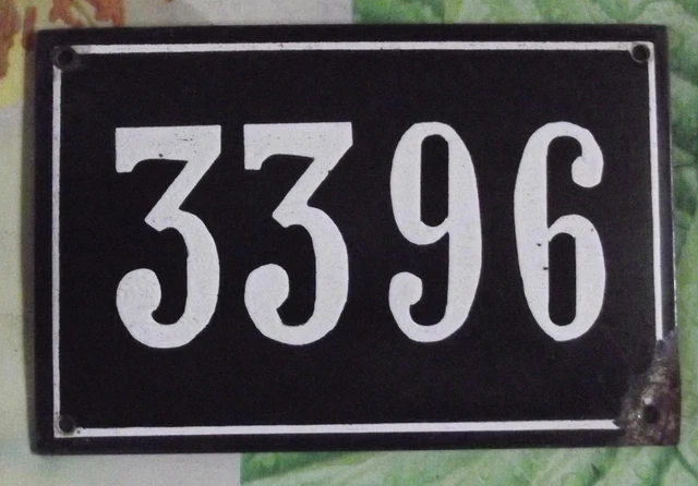 Grande Old Black French House Number 3396 Door Gate da Parete Piatto D Metallo+
