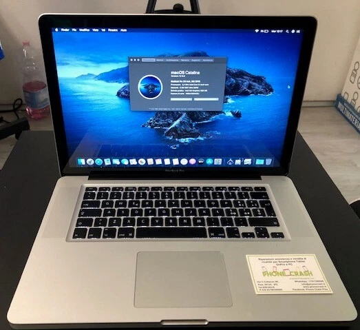 Macbook pro A1286 15" OS CATALINA I5 2.4GHz SSD 240 GB RAM 8 GB - BATTERIA NUOVA