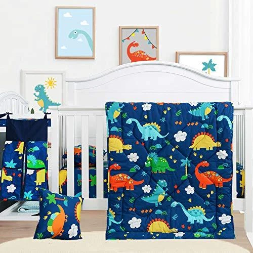 Baby Bedding Set-Microfiber Standard Size Crib Bedding 3 Piece Dinosaur