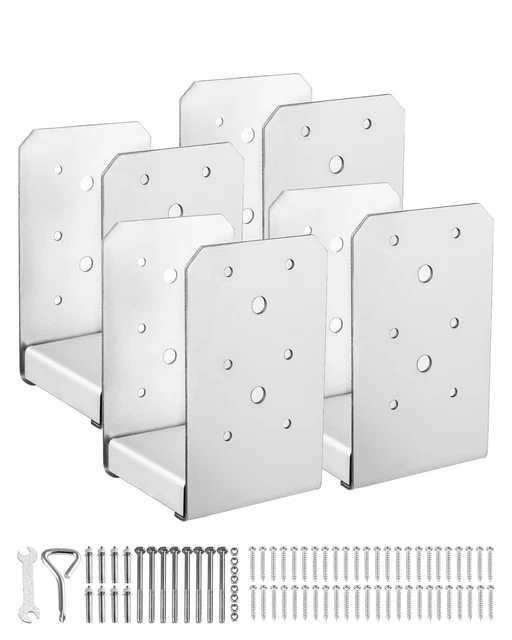 SPACEEUP Post Base 4"X4" Post Anchor 4Pcs Adjustable Post Base Stainless Steel C