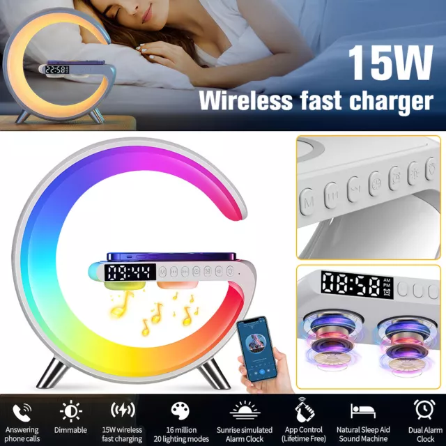 Smart Intelligent LED Lamp Bluetooth Speaker Wireless Charger Atmosphere Lampe