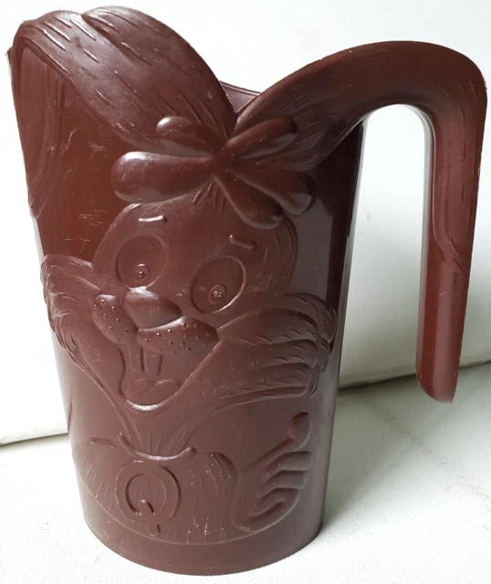 Vintage 80s NESTLE QUIK Milk Bag Holder Pitcher Made in Canada Brown Rabbit