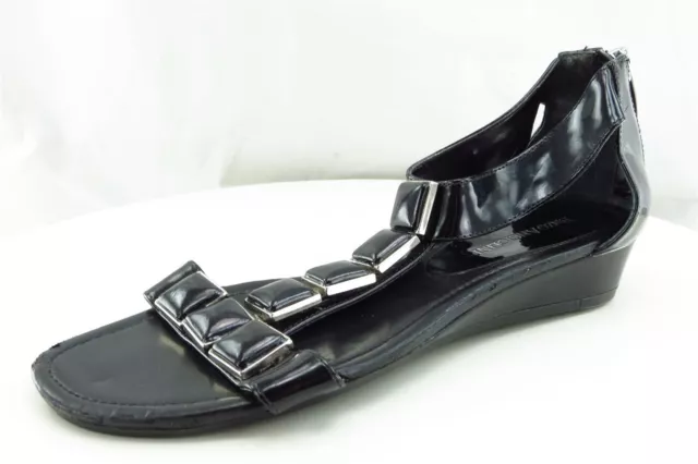 Enzo Angiolini Sz 6 M Black Gladiator Patent Leather Women Sandals Eanusa