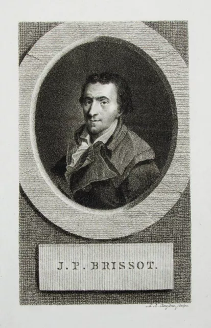 c1800 Brissot Jacques Französische Revolution Kupferstich-Porträt Claessens