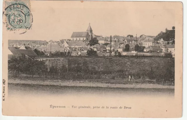 EPERNON - Eure & Loir - CPA 28 - vue generale prise de la route de Drou