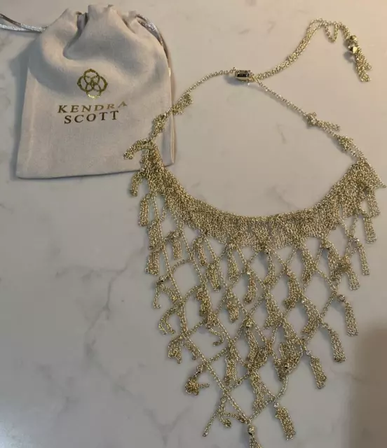 Kendra Scott Georgina Adjustable Statement Necklace Gold CZ