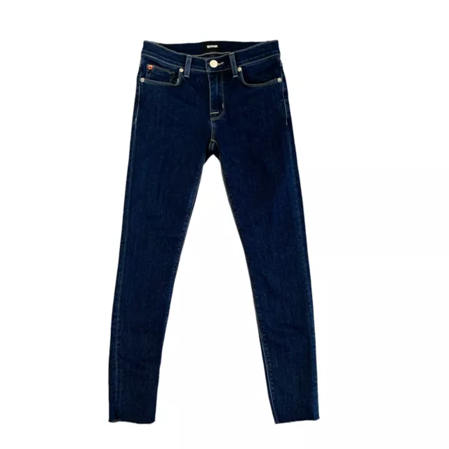 Hudson Nico Mid Rise Jeans Womens 25 Ankle Crop Raw Hem Skinny Stretch Denim
