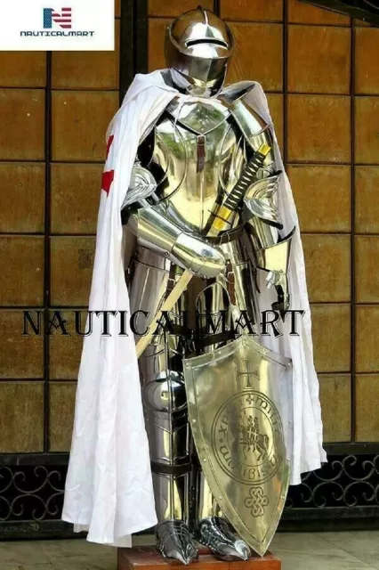 Navidad Armadura Medieval Caballero Crusader Completo Traje De Armor Colección