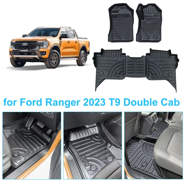 RUBBER FLOOR MATS for NEW Ford Ranger 2023 T9 MK8 Wildtrak Deep Tray
