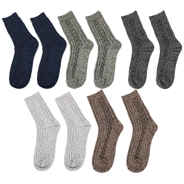 5 Pairs Bas De Tube Torsion Chaussettes Chaussettes Rembourrées Décontractée