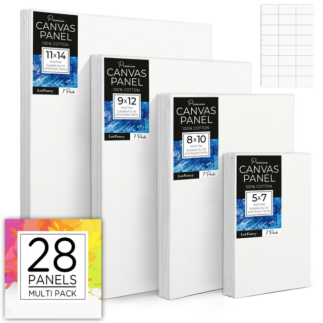 28 PACKS PAINTING Canvas Panel Boards Canvases for Oil Paint Acrylic