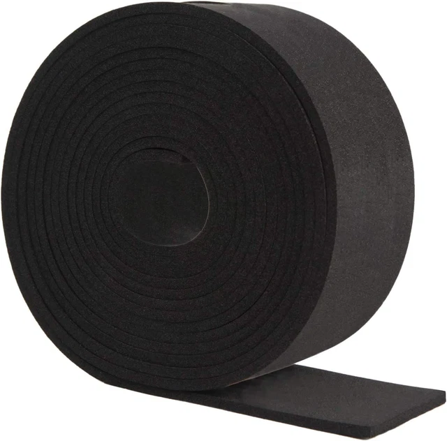 Neoprene Foam Strip Roll by Dualplex, 3" Wide x 10' Long x 1/16" Thick, Black