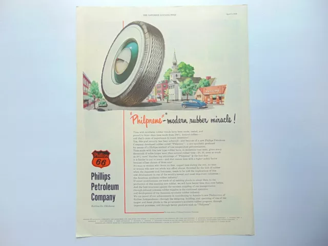 1948 PHILLIPS PETROLEUM COMPANY Philprene synthetic Rubber  vintage art print ad